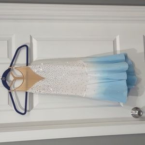 light blue and white figure skating dress
